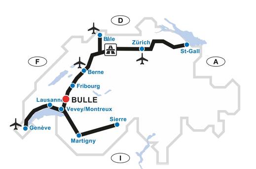 Accès vers Espace Gruyère