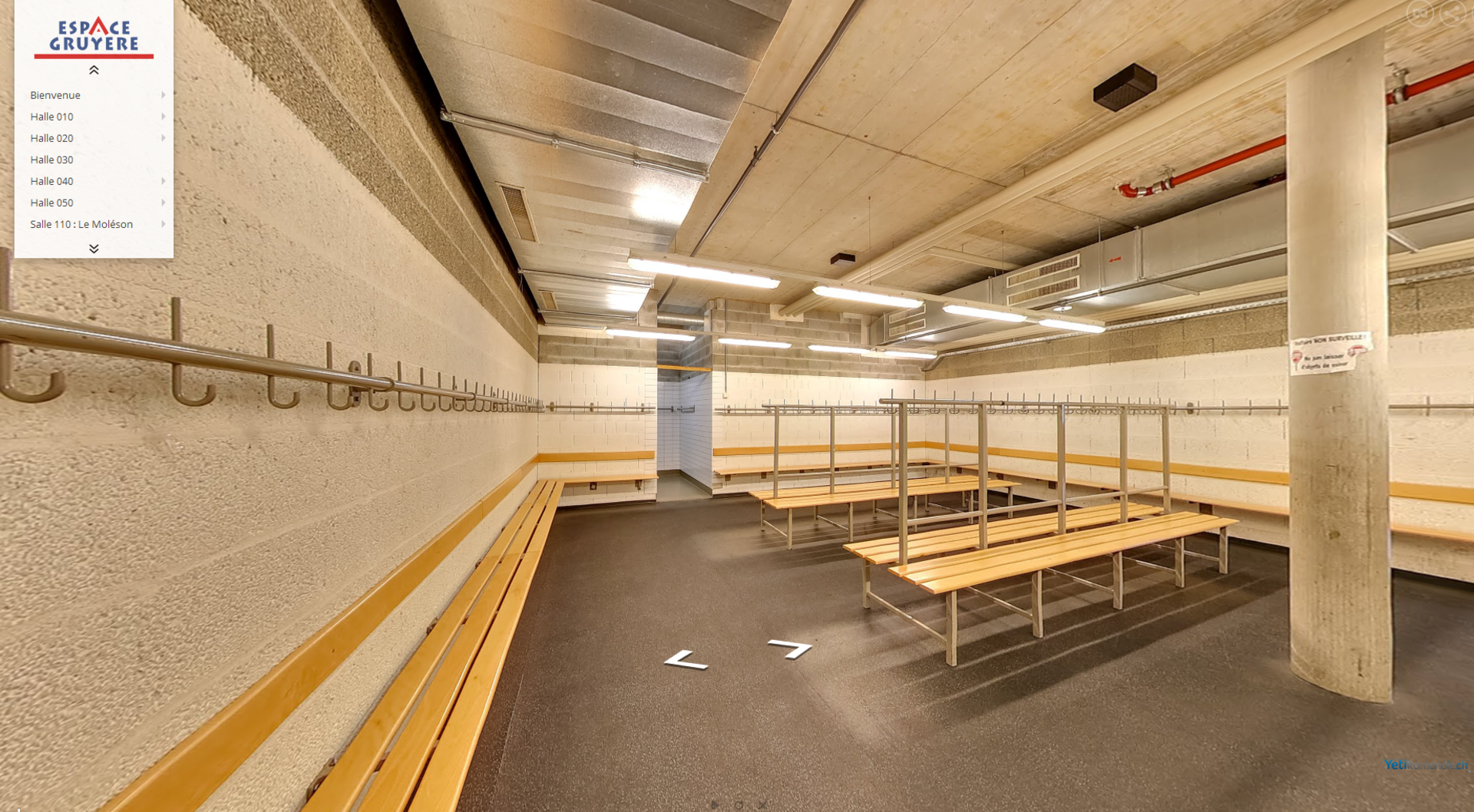 Vestiaires - locaux d'appoint Espace Gruyère Bulle